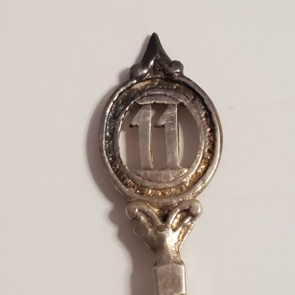 Antique 4 Pc Nickel Silver Coffee Spoon Twist Handle Numbered C.R. Carlstrom - Picture 11 of 14